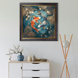 Japanese Koi Carp Dusk - Oxford Square Frame