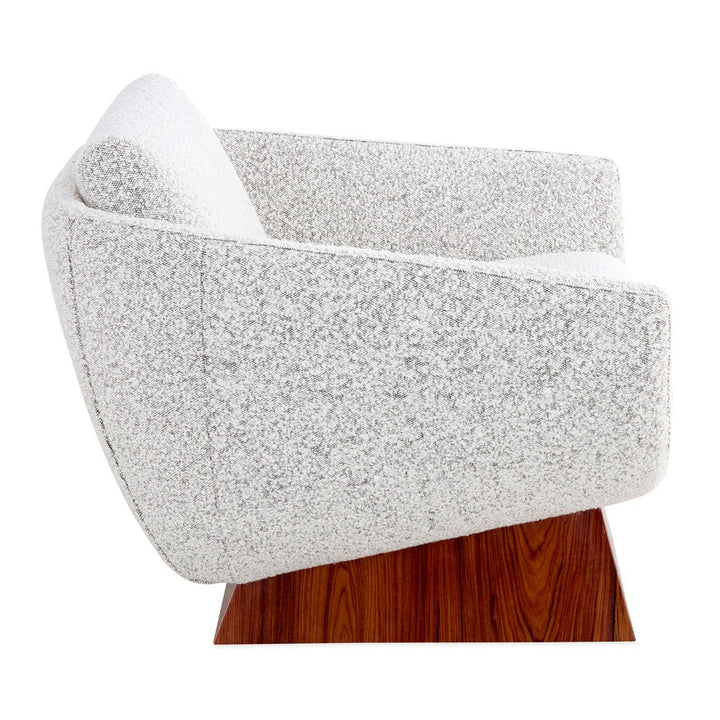 Jonathan Adler Beaumont Rosewood Lounge Chair – Olympus Salt and Pepper Boucle