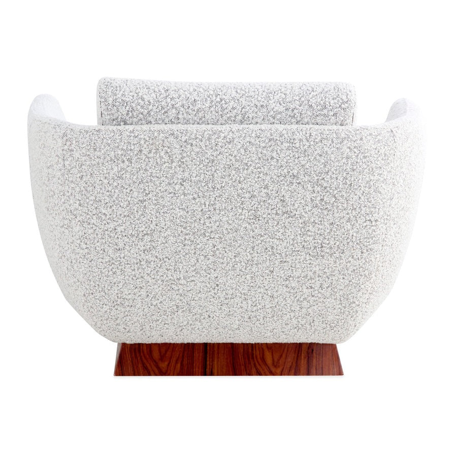 Jonathan Adler Beaumont Rosewood Lounge Chair – Olympus Salt and Pepper Boucle