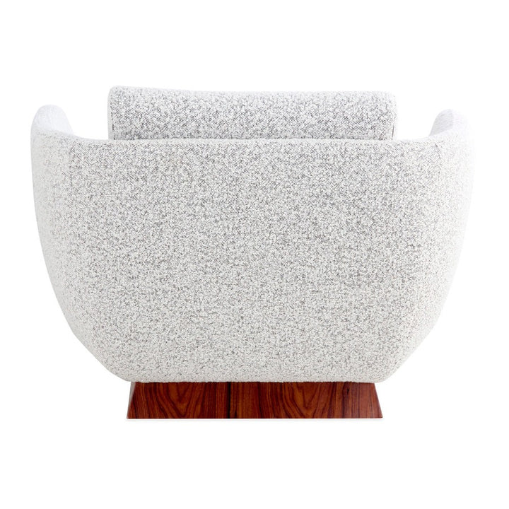 Jonathan Adler Beaumont Rosewood Lounge Chair – Olympus Salt and Pepper Boucle