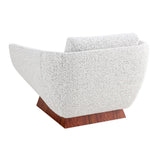 Jonathan Adler Beaumont Rosewood Lounge Chair – Olympus Salt and Pepper Boucle