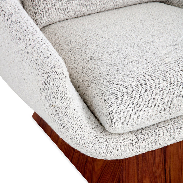 Jonathan Adler Beaumont Rosewood Lounge Chair – Olympus Salt and Pepper Boucle