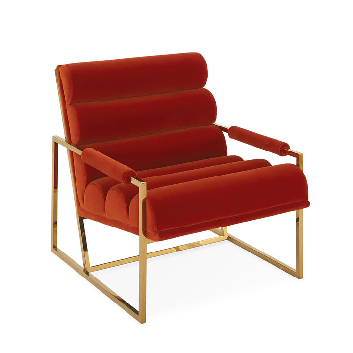 Jonathan Adler Channeled Goldfinger Lounge Chair – Varese Persimmon