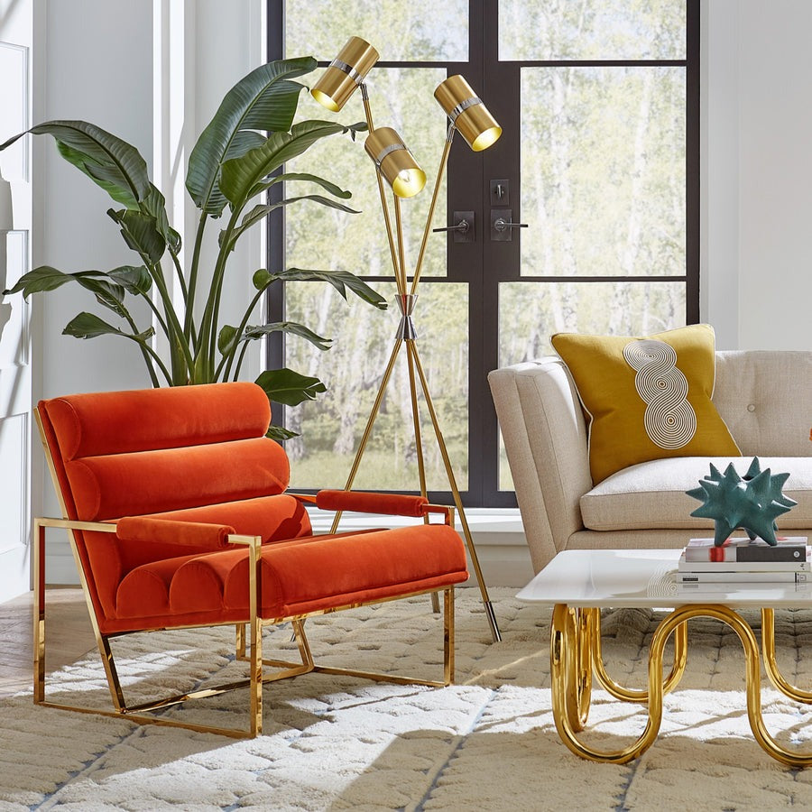 Jonathan Adler Channeled Goldfinger Lounge Chair – Varese Persimmon