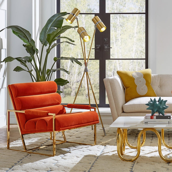 Jonathan Adler Channeled Goldfinger Lounge Chair – Varese Persimmon