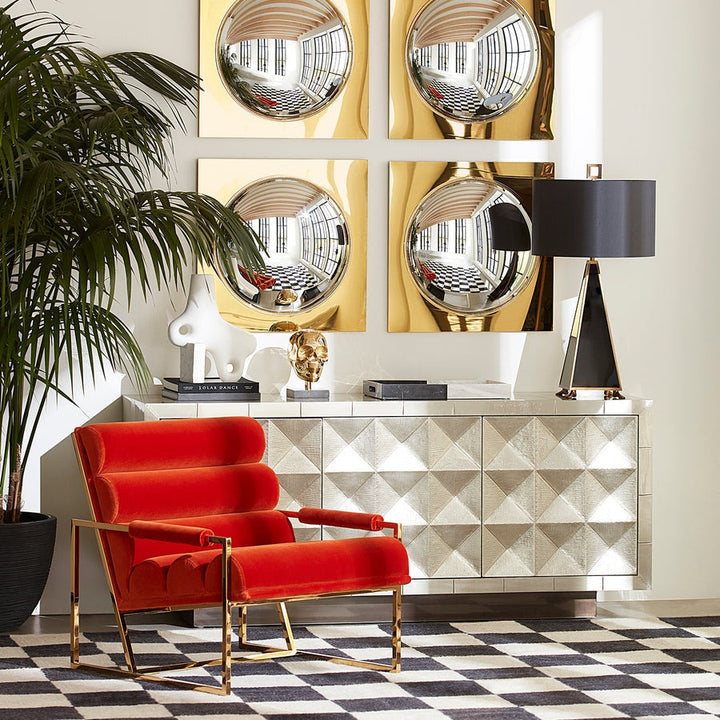 Jonathan Adler Channeled Goldfinger Lounge Chair – Varese Persimmon