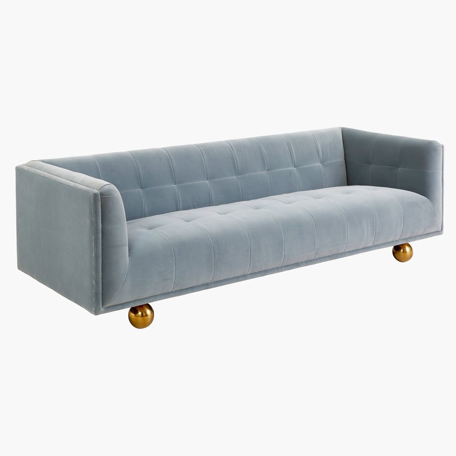 Jonathan Adler Claridge Sofa – Varese Faded Blue Velvet