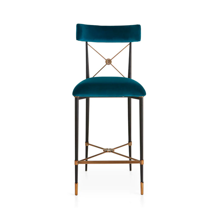 Jonathan Adler Rider Counter Stool – Rialto Peacock Velvet