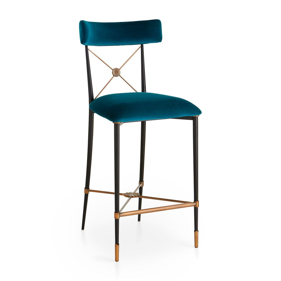 Jonathan Adler Rider Counter Stool – Rialto Peacock Velvet