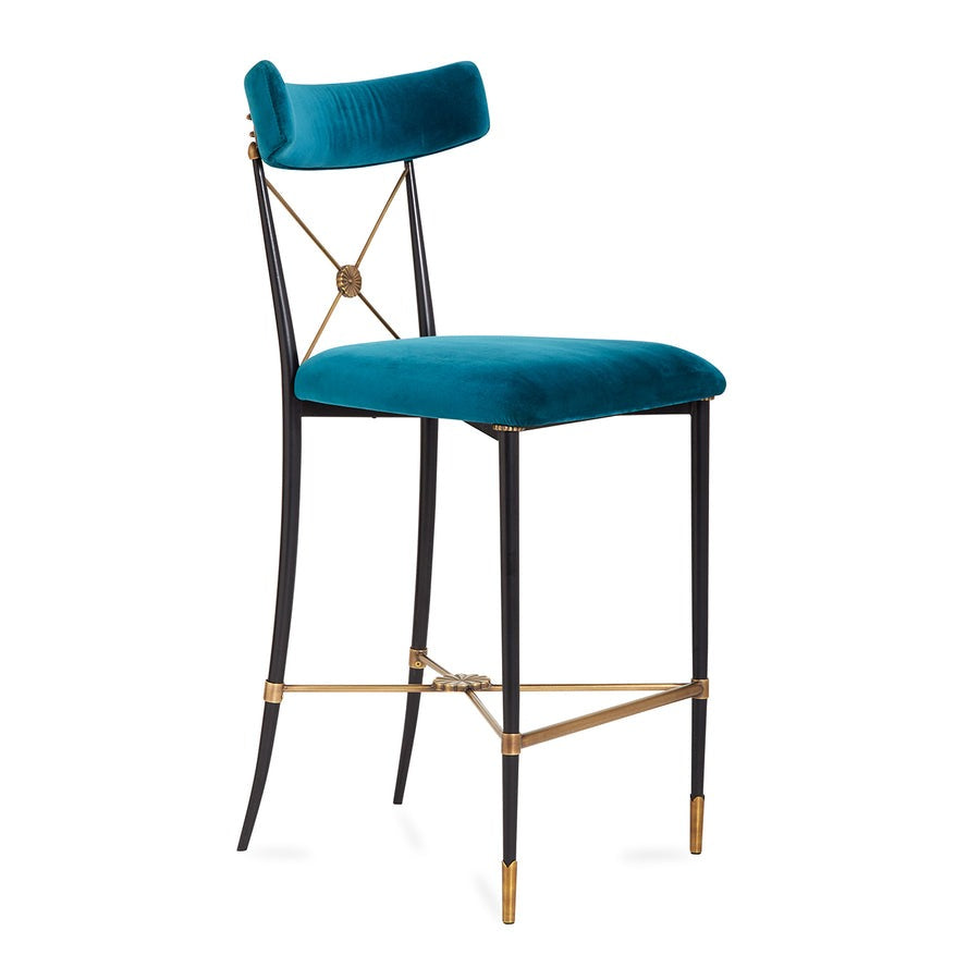 Jonathan Adler Rider Counter Stool – Rialto Peacock Velvet