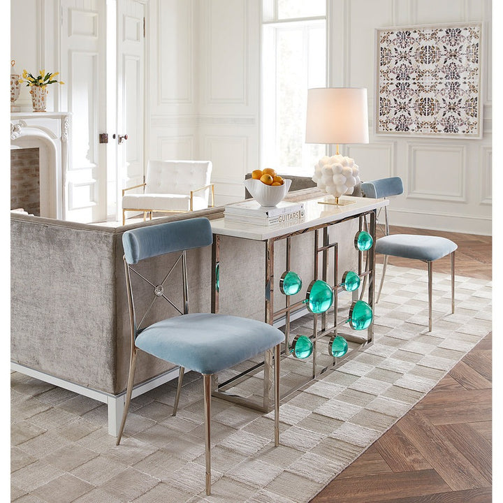 Jonathan Adler Rider Dining Chair – Rialto Sky Velvet