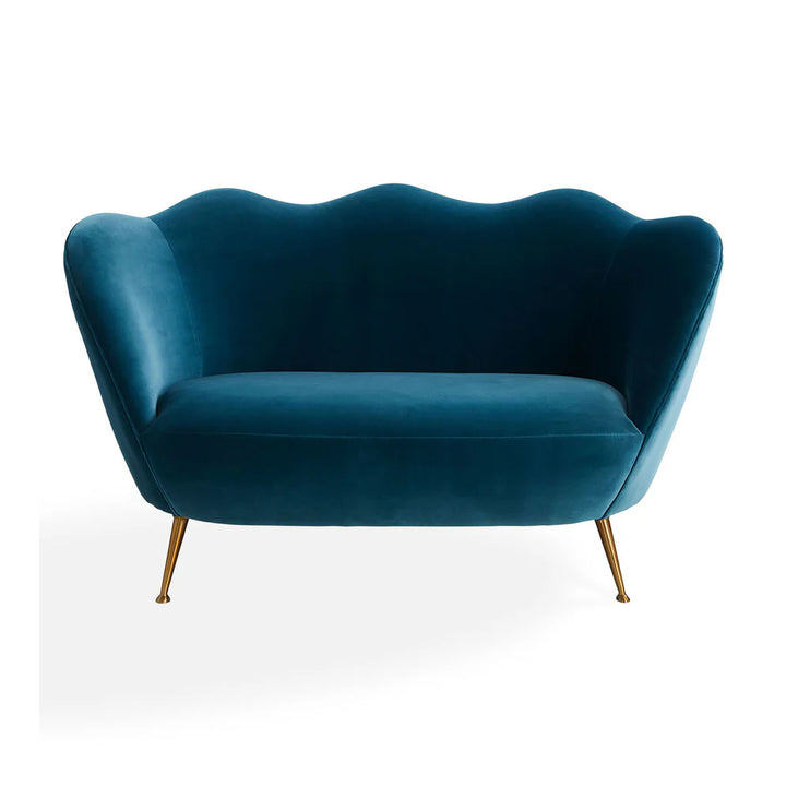 Jonathan Adler Ripple Apartment Sofa – Varese Petrol Velvet