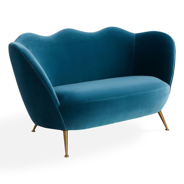 Jonathan Adler Ripple Apartment Sofa – Varese Petrol Velvet