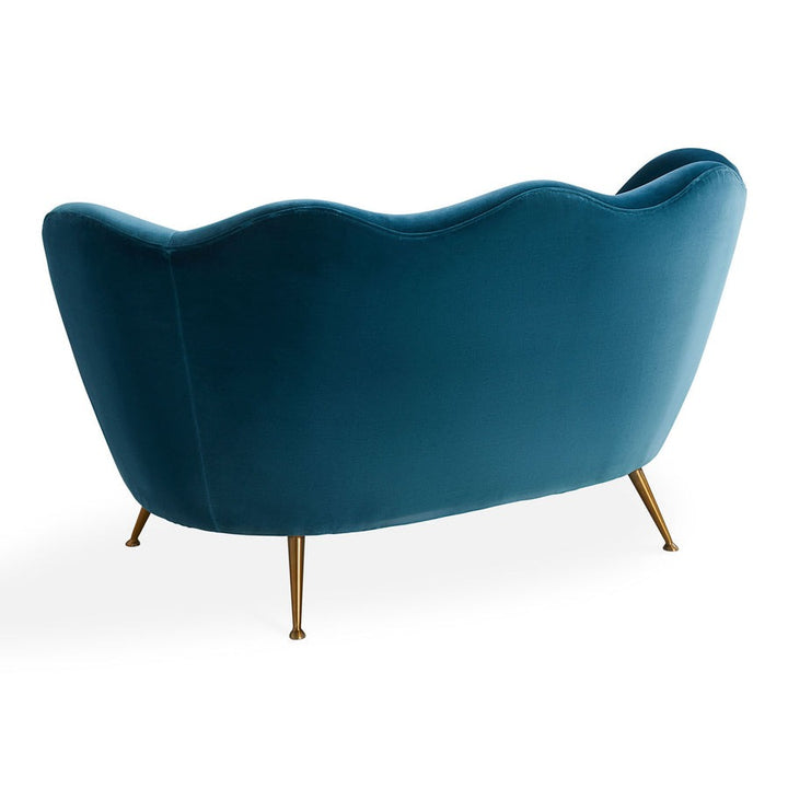 Jonathan Adler Ripple Apartment Sofa – Varese Petrol Velvet