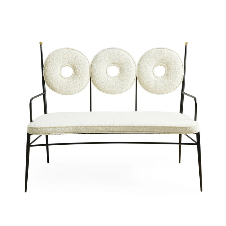 Jonathan Adler Rondo Bench – Oatmeal Bouclé