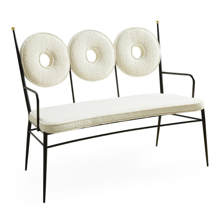 Jonathan Adler Rondo Bench – Oatmeal Bouclé