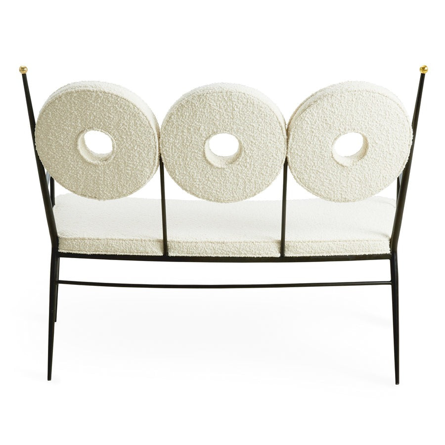 Jonathan Adler Rondo Bench – Oatmeal Bouclé