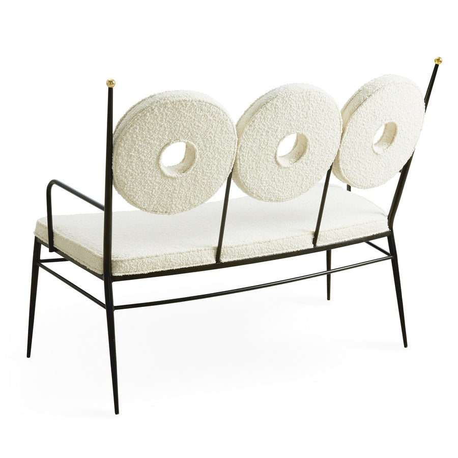 Jonathan Adler Rondo Bench – Oatmeal Bouclé