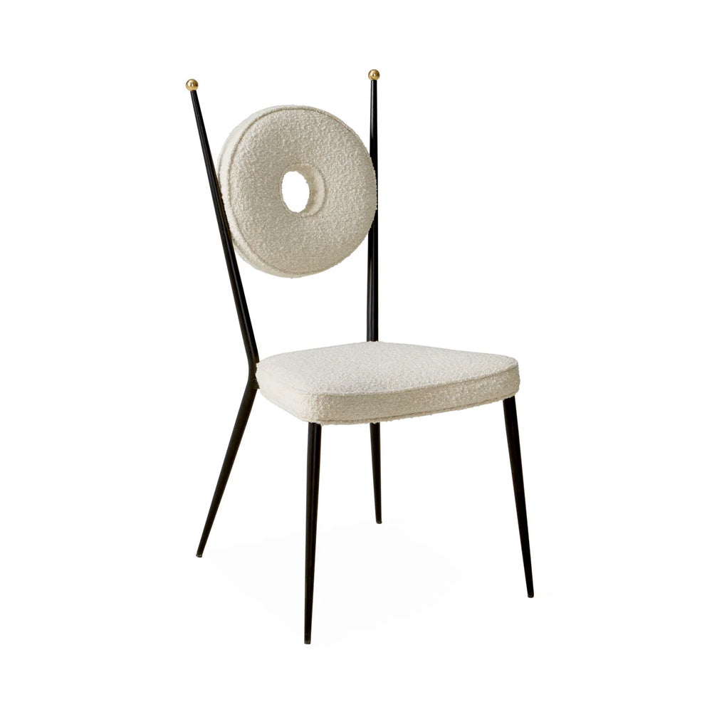 Jonathan Adler Rondo Dining Chair – Oatmeal Bouclé