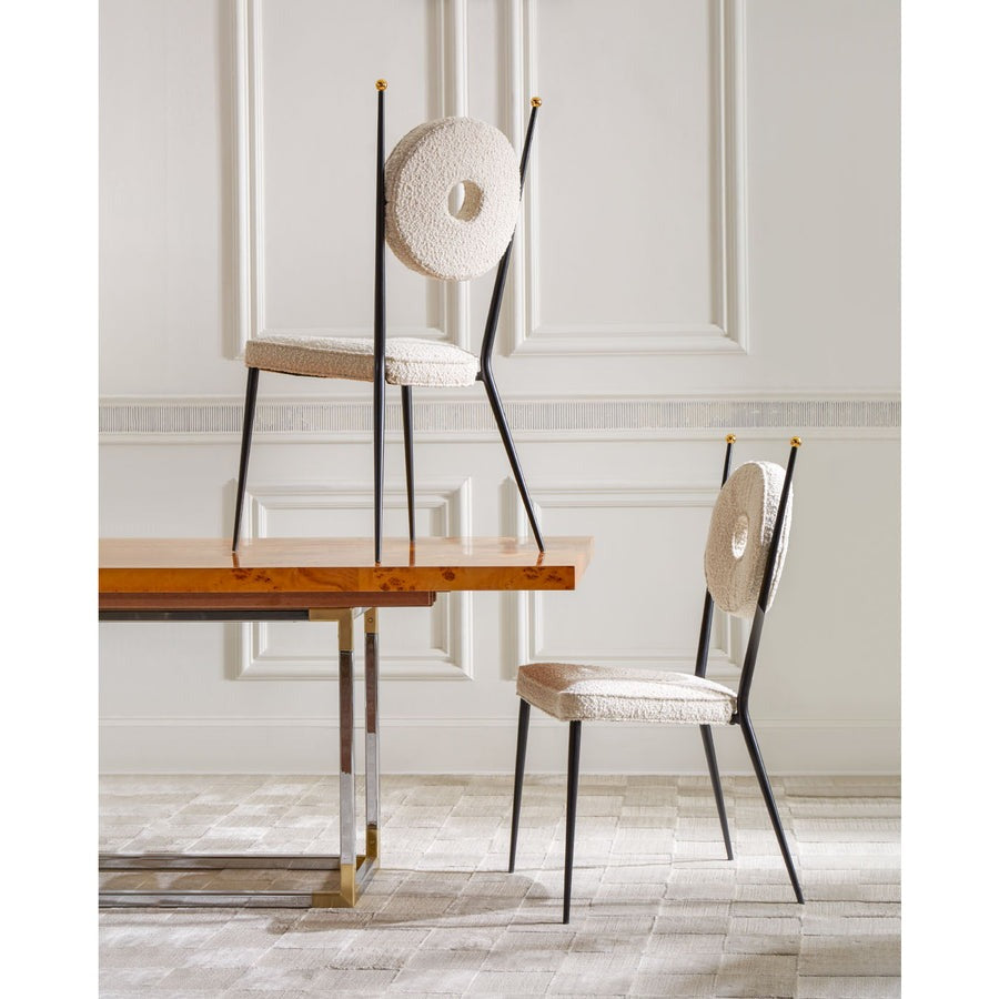 Jonathan Adler Rondo Dining Chair – Oatmeal Bouclé