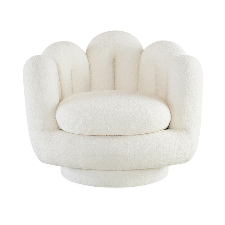 Jonathan Adler Serpentine Swivel Chair – Olympus Oatmeal Bouclé