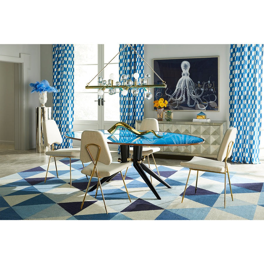 Jonathan Adler Trocadero Dining Table – Turquoise Glass