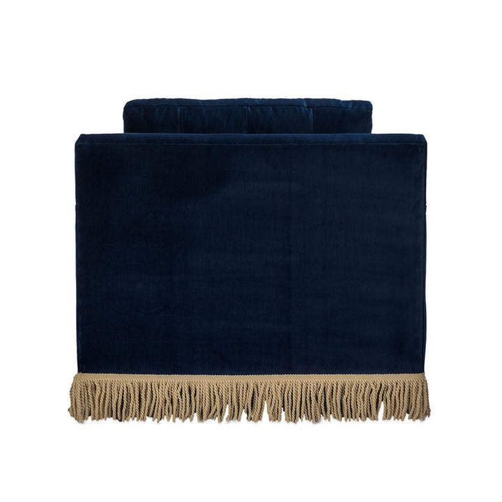 Jonathan Adler Wright Lounge Chair with Bullion Fringe – Canterbury Navy