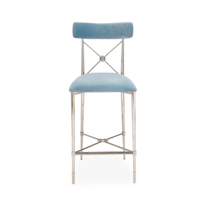 Jonathan Adler Rider Counter Stool – Rialto Sky Velvet