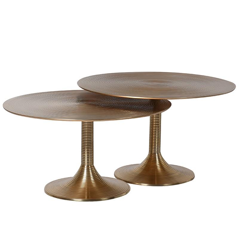 Kayan Milled Gold Metal Disk Table – Excess Stock – Shropshire Design