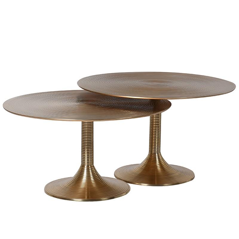 Kayan Milled Gold Metal Disk Table – Excess Stock