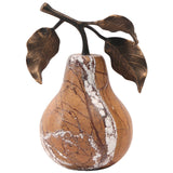Keiichi Pear Ornament  – Golden Bronze Marble