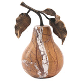 Keiichi Pear Ornament  – Golden Bronze Marble