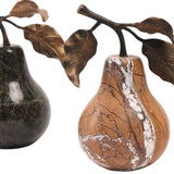 Keiichi Pear Ornament  – Golden Bronze Marble