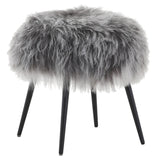 Keiichi Baaarb Ottoman – Grey Sheepskin