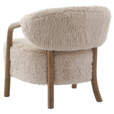 Keiichi Cotswold Lion Accent Chair - Faux Sheepskin