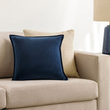 Keiichi Cotton Velvet Cushion – Midnight Blue