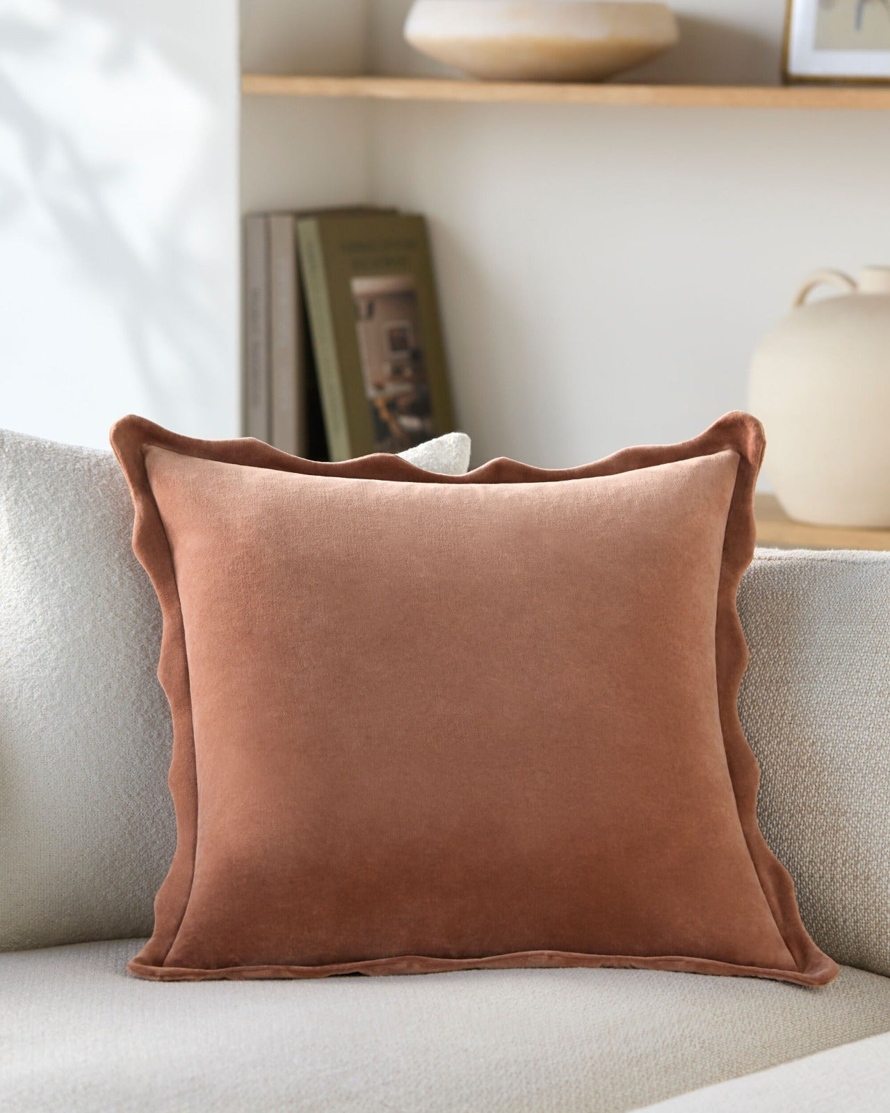 Keiichi Effervescent Woven Cushion – Dusky Coral