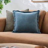 Keiichi Effervescent Woven Cushion – Dusky Indigo