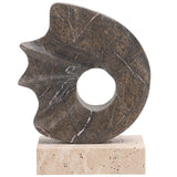 Keiichi Geometric Sculpture – Brown Marble