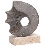 Keiichi Geometric Sculpture – Brown Marble