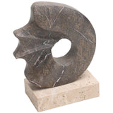 Keiichi Geometric Sculpture – Brown Marble