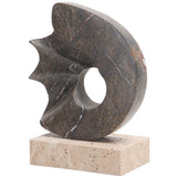 Keiichi Geometric Sculpture – Brown Marble