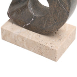 Keiichi Geometric Sculpture – Brown Marble