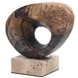 Keiichi Geometric Sculpture – Coffee Marble