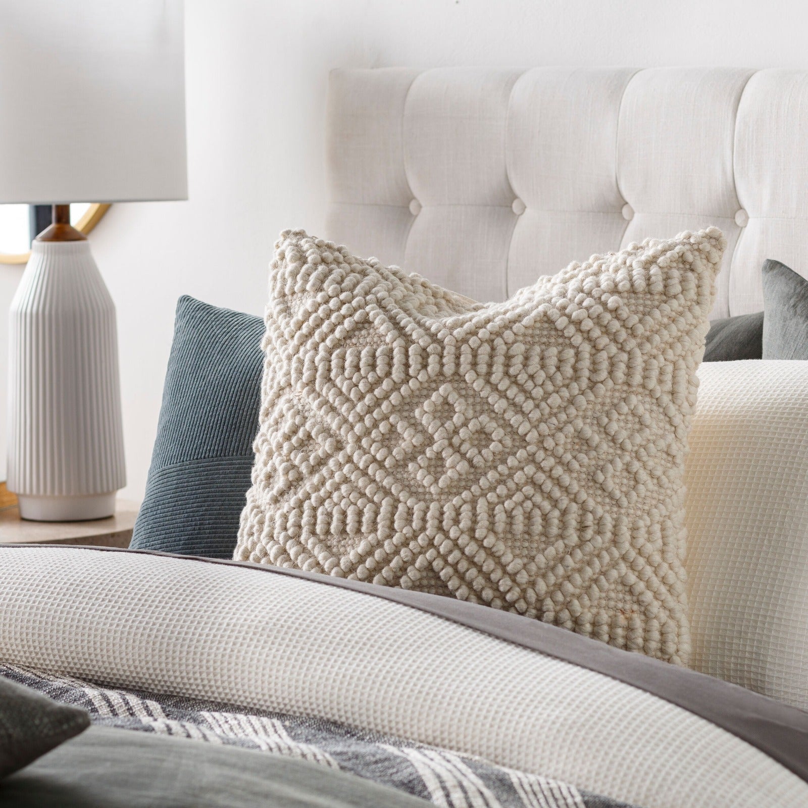 Keiichi Hygge Hand Woven Cushion – Cream