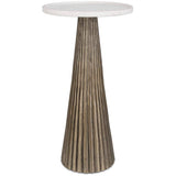 Keiichi Juniper Fluted Marble Top Side Table