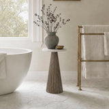 Keiichi Juniper Fluted Marble Top Side Table