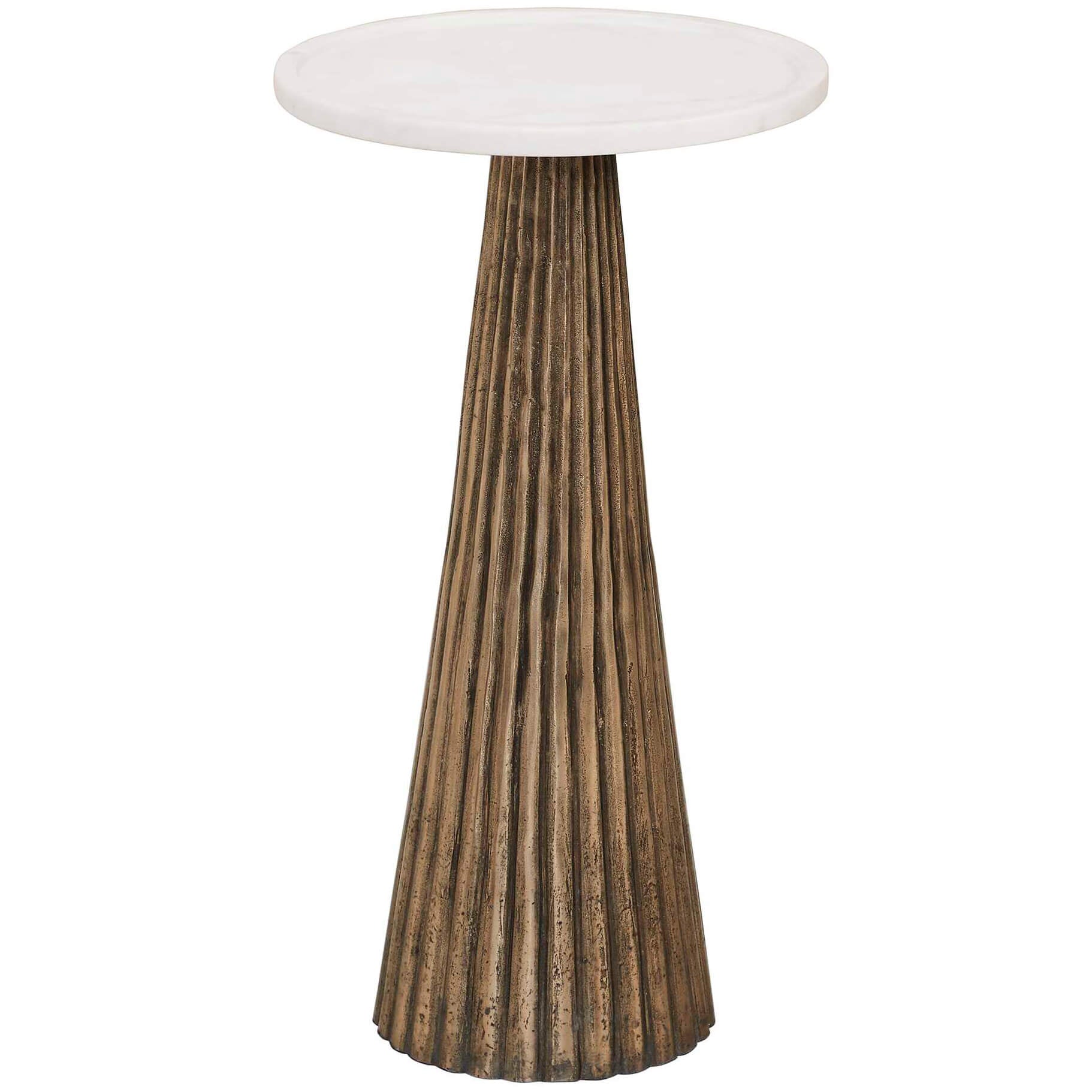 Keiichi Juniper Fluted Marble Top Side Table