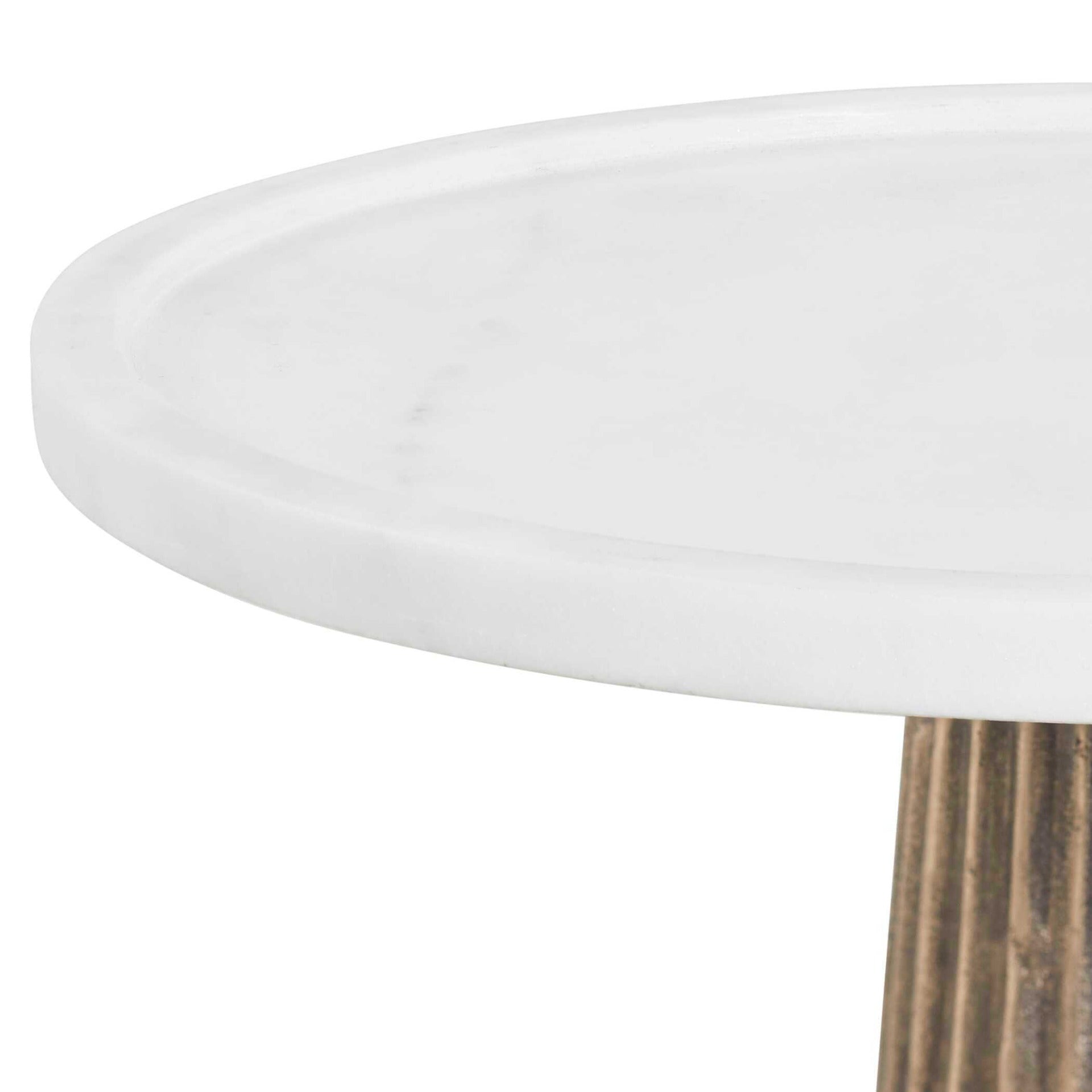 Keiichi Juniper Fluted Marble Top Side Table