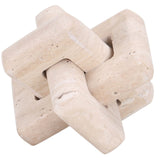 Keiichi Loop Sculpture – Large – Beige Travertine